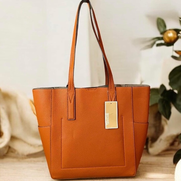 Mk Authentic “Junie” Burnt Orange Med Tote Bag - Picture 2 of 12